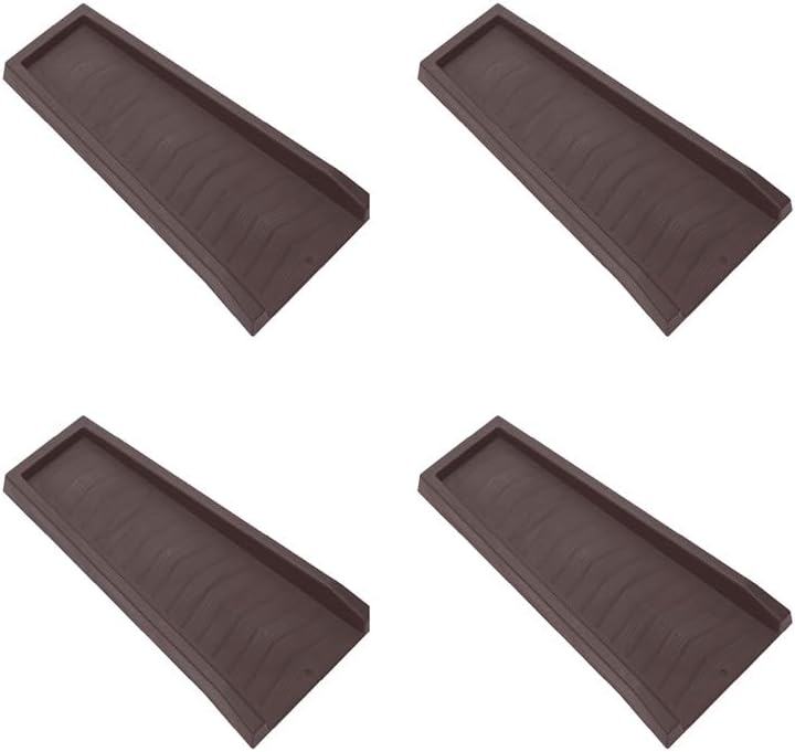 MasterMark Splash Block, Decorative Gutter Downspout Extensions, Splashguard, Foundation Water Diverter, Rain Gutter Guard, Plastic 24” Brown (4 Pack) - Image 1